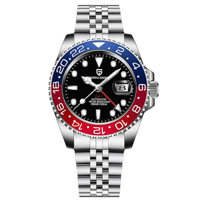 PAGANI DESIGN New GMT Men Watch Top Brand 40mm Mechanical Watch Sapphire Glass 100M Waterproof Automatic Wristwatch Reloj Hombre