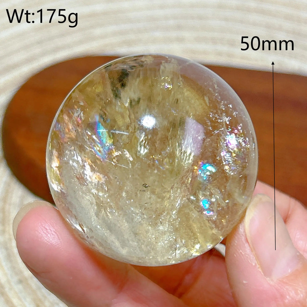 Healing Natural Crystal Brazil Smokey Citrine Quartz Sphere Rainbow Polished Ball High Quality Precious Home Decoration Gift