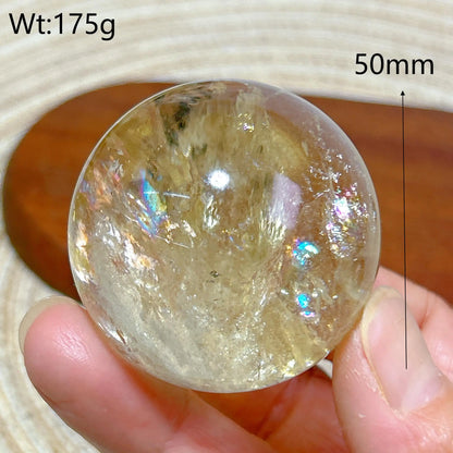 Healing Natural Crystal Brazil Smokey Citrine Quartz Sphere Rainbow Polished Ball High Quality Precious Home Decoration Gift