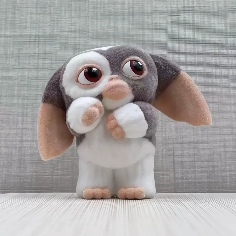 Bandai Genuine Gremlins Gizmo Flocked Mini Figure Capsule Gashapon Horror Movie Character Desktop Ornament Collection Toys Gifts