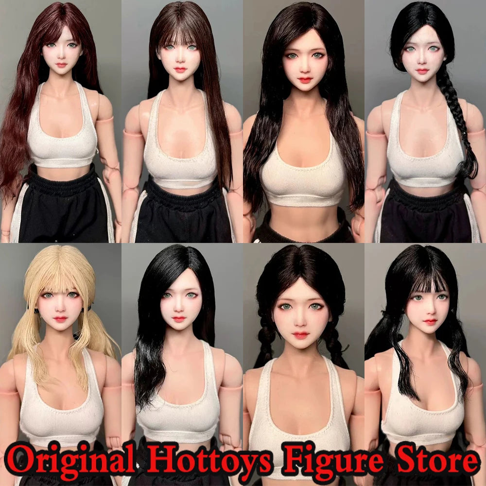 19 Style 1/6 Scale Female Soldier Scene Accessories Tang Li Head Cover Wigs Series For 12-inches Action Figure Doll Bald Head