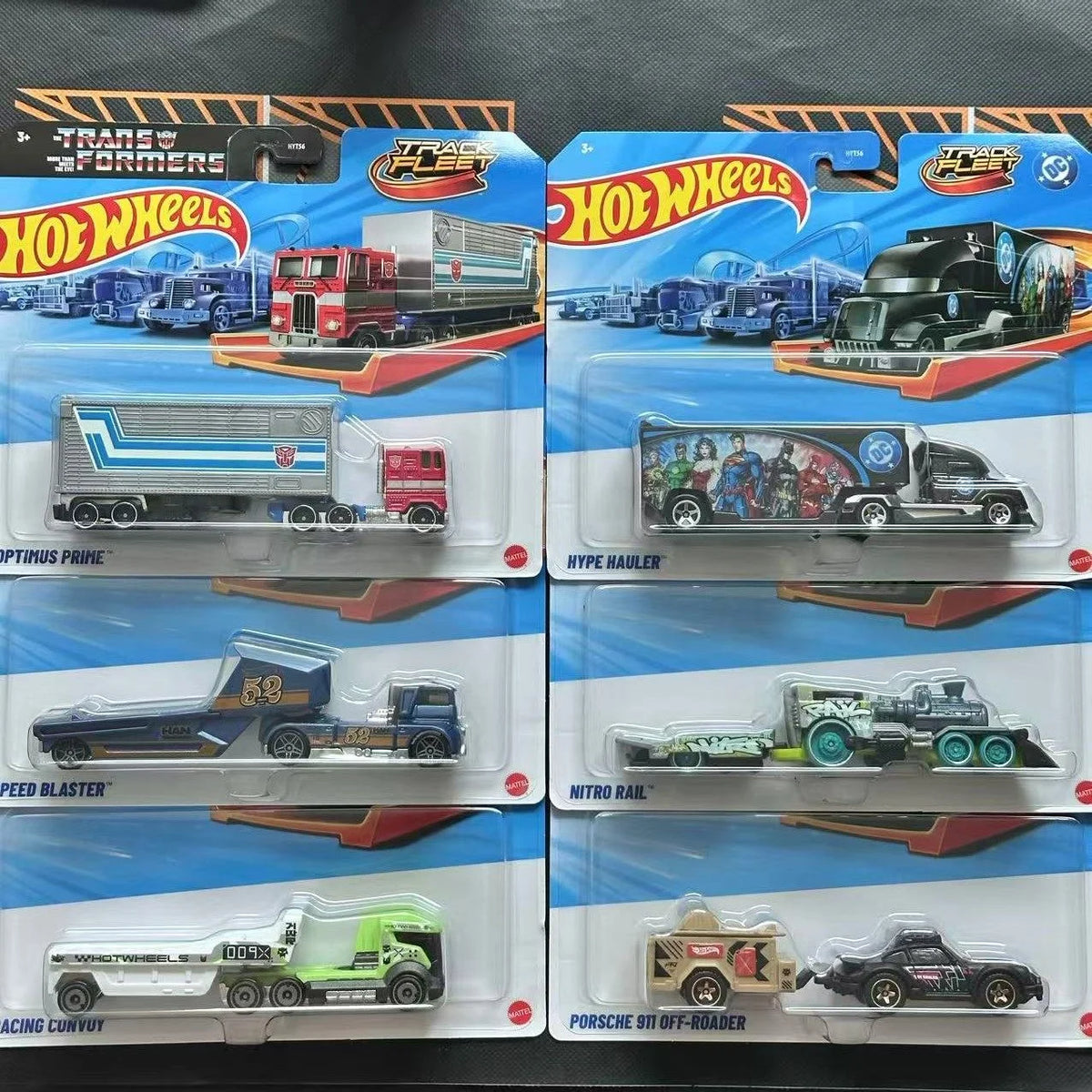 New Hot Wheels Transformers HYT56 Transformerstrack Fleet Optimus Prime Ultra Magnus Volvo 240 Drift 1/64diecast Car Model Toys