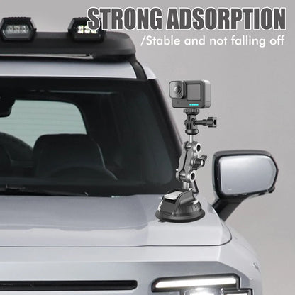 Car Suction Cup Phone Action Camera Holder 1/4 Inch Action Camera Dash Cam Phone Car Mount Suitable for DJI/Shadowstone Insta360