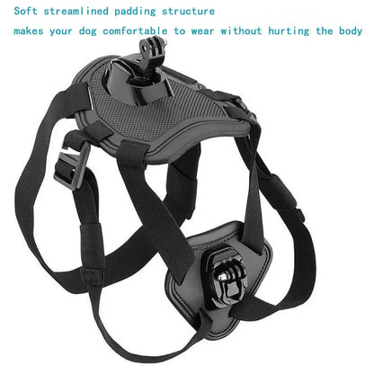 Pet Camera Harness Mount for Gopro Hero DJI OSMO Insta360 for Cats & Small Medium Large Dogs Adjustable Chest Back Holder