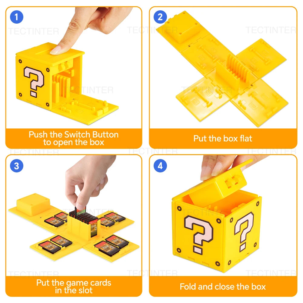 Game Card Case for Nintendo Switch 1/2/Lite/OLED 16 Slots Foldable Storage Box Cartridge Square Portable for Switch Accessories