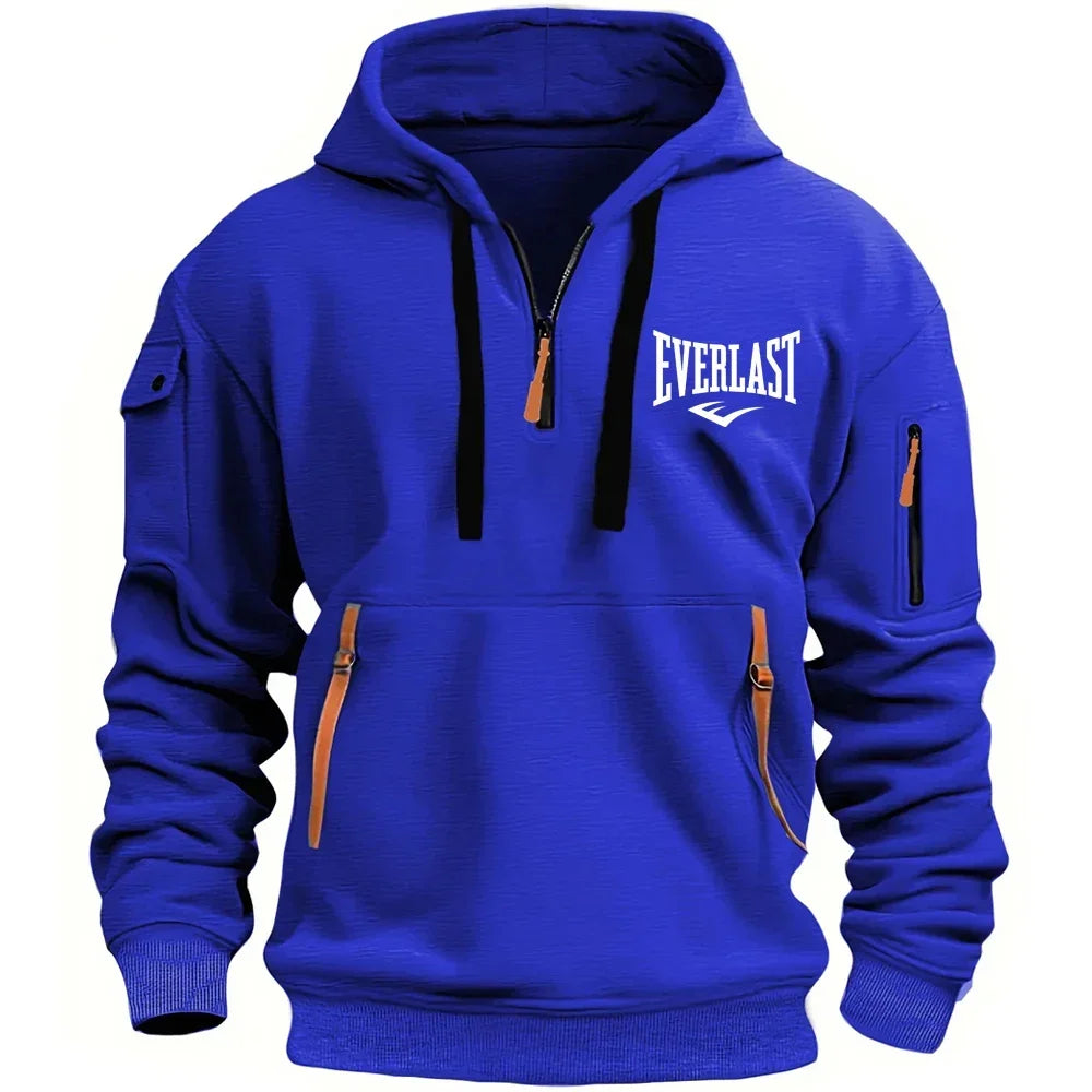 2026 Latest Men's Printed Hoodie Casual Retro Sports Pullover Harajuku Zipper Long Sleeved Multi Pocket Casual Loose Jacket