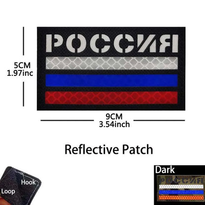 Russian Eagle Flag Emblem Russia Soldier,Knights Clothes Applique Embroidered Patch,Reflective Badges Military Tactical Stickers
