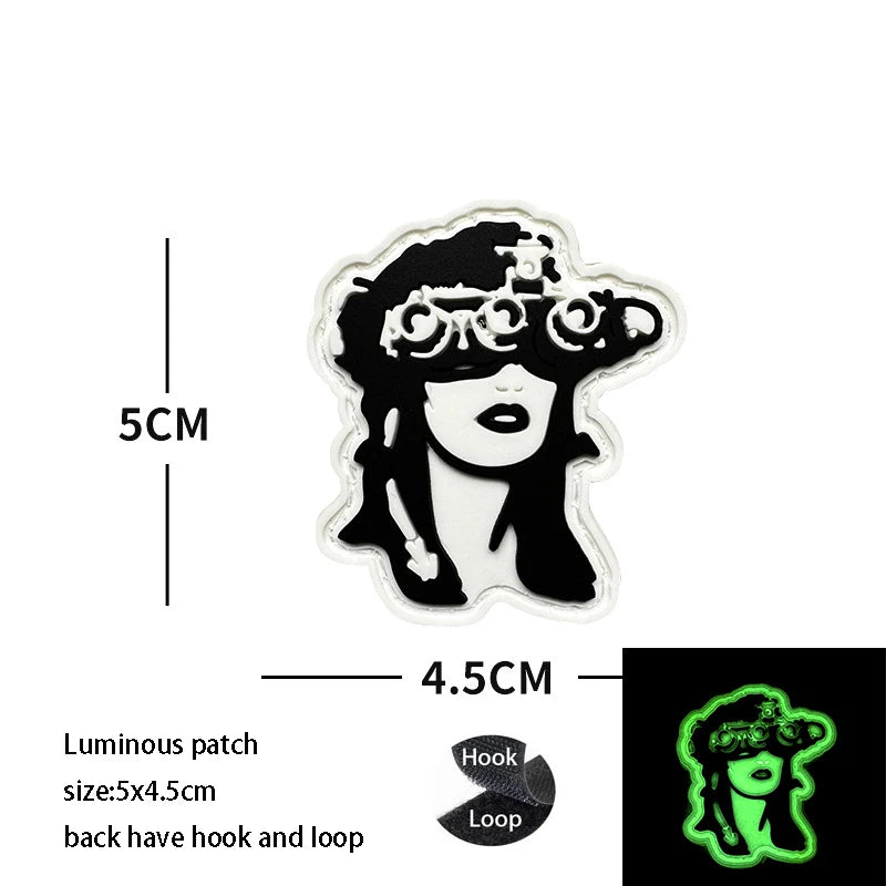 New Design High-Quality PVC Three-Dimensional BABAYAGA Pencil Grocope Soft Rubber Morale Armband Backpack With Hook Loop Patch