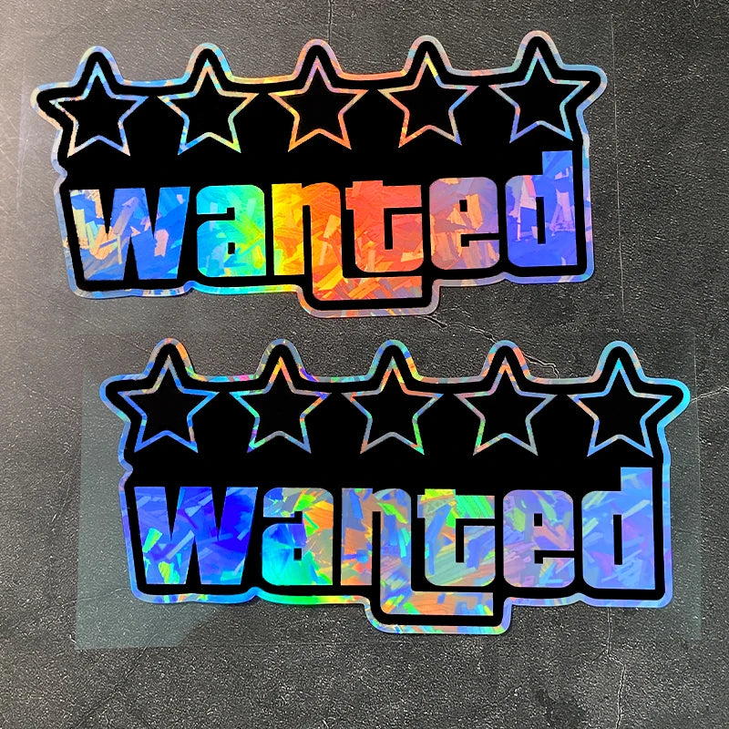 Pentagram Wanted Motorcycle Stickers Waterproof DIY Motorbike Fuel Tank Helmet Box Car Window Trunk Body Durable Vinyl Decals