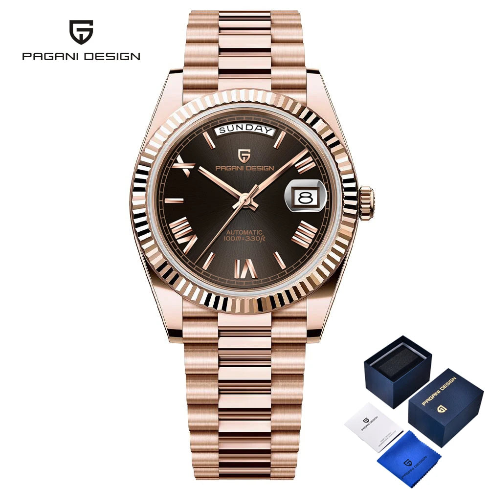 2026 New PAGANI DESIGN DD36 Men's Watches Rose Gold Automatic Watch For Men Mechanical Wristwatches AR Sapphire Luminous Clock