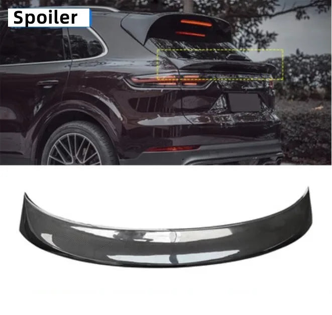 Real Carbon Fiber Body Kit For Porsche Cayenne Coupe 2018-2023 Front Bumper Lip Bear Trunk Diffuser Side Skirt Spoiler