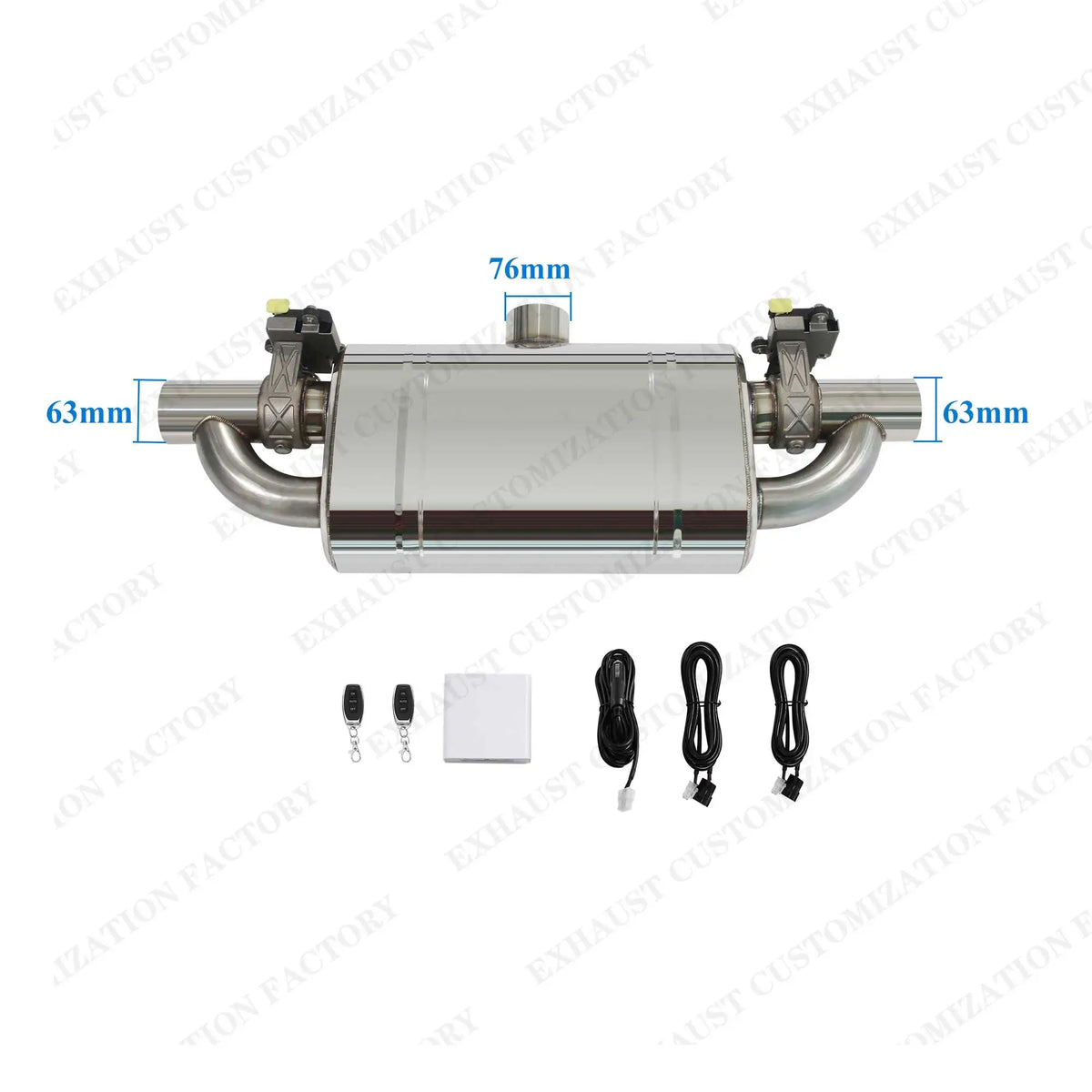 Universal Valved Muffler Kit Center In Dual Out Remote Controller Kit Performance Valved Muffler T Style Electronic Exhaust