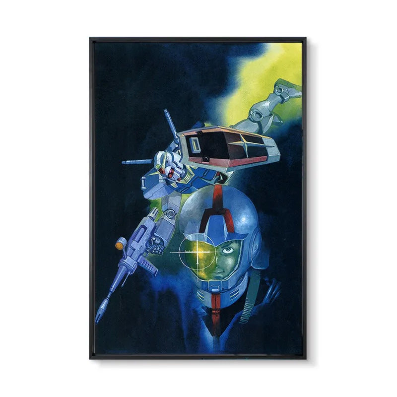 Gundam UC 0079 Frameless Canvas Print  Amuro RX-78 Poster Merchandise - Decorative Wall Art for Bedroom and Headboard