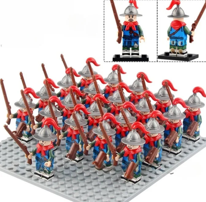 21PCS Medieval Ancient Roman Warrior Series Spartan 300 Warrior Children's Building Block Toys DIY Micro Scene Ornaments