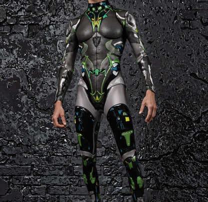 Men Halloween Cyber Punk Jumpsuit Adults Mechanical Cosplay Perfermence Bodysuit Carnival Party 3D Print Cycling Zentai