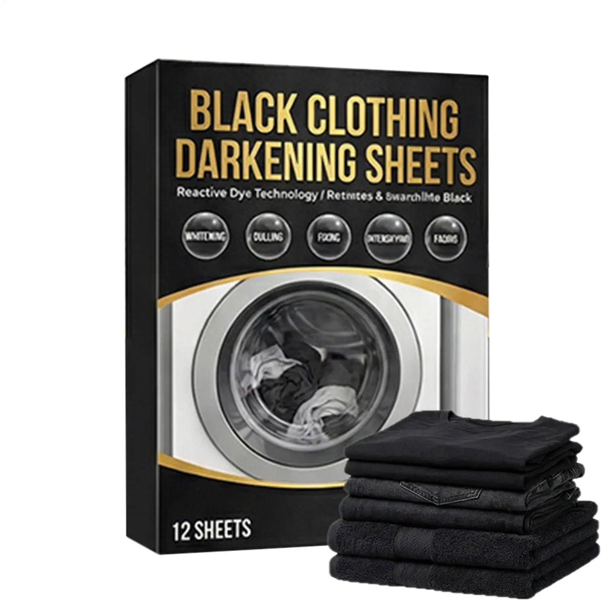 Washing Machine Black Dye Long Lasting Intense Garment Clothing Care Washing Machine Fabric Color Booster for Collar Cuffs Jeans