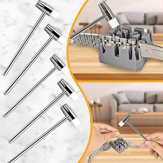 Dual Head Small HammerLightweight Mini Hammers  Plastic & Metal Head Mallet for Watch Tuning Musical Instruments Jewelry Making