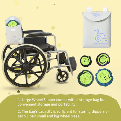 Ehucon Wear-Resistant Wheelchair Slippers Wheelchair Accessories Tire Cover to Protect Floor Carpet,Multiple Sizes Wheel Cover