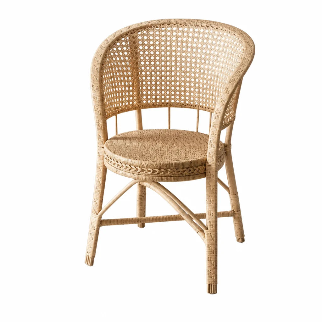 Rattan Woven Chair Natural Handmade Breathable Desk Seat Ergonomic Support Home Office Dining Cooler Than Gaming Heatwave