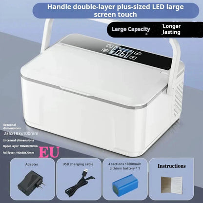 Insulin Drug Refrigerator LED Large Screen Double-Layer Insulin Refrigerator Car Portable Constant Temperature Refrigerator