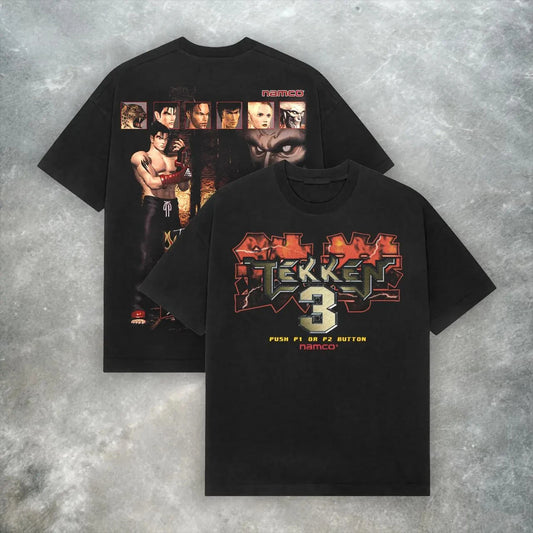 Tekken 3 T Shirt Men's Anime Games Shirt Cotton Tee Women Short-sleeve Streetwear Casual Oversized Summer Novelty Loose Tops