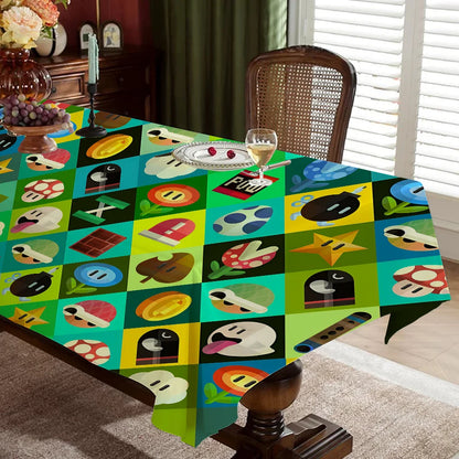 Hot Super Cool M-Mario Game Bros Waterproof Rectangle Tablecloth Fiesta Home Decor Dining Room Decor Reusable Party Supplies