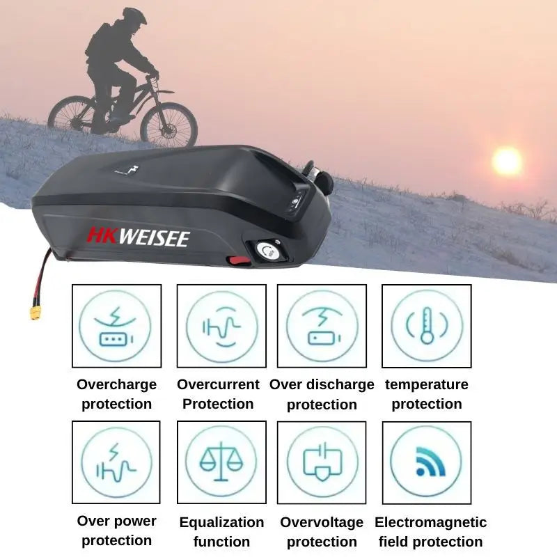 For Hailong 36V 48V 52V 15Ah 20Ah Battery For Bafang BBS02 BBS03 BBSHD Motor Hailong Battery Powerful and Long-Lasting Power