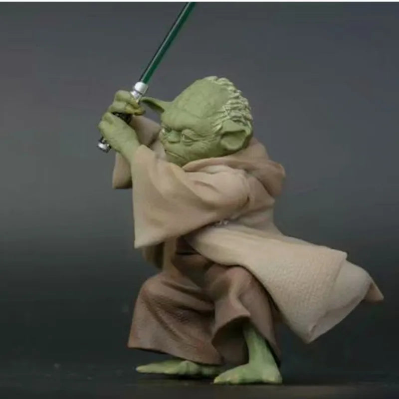 13cm Plastic Star Wars Mandalorian Master YODA with Sword Action Figure Toys