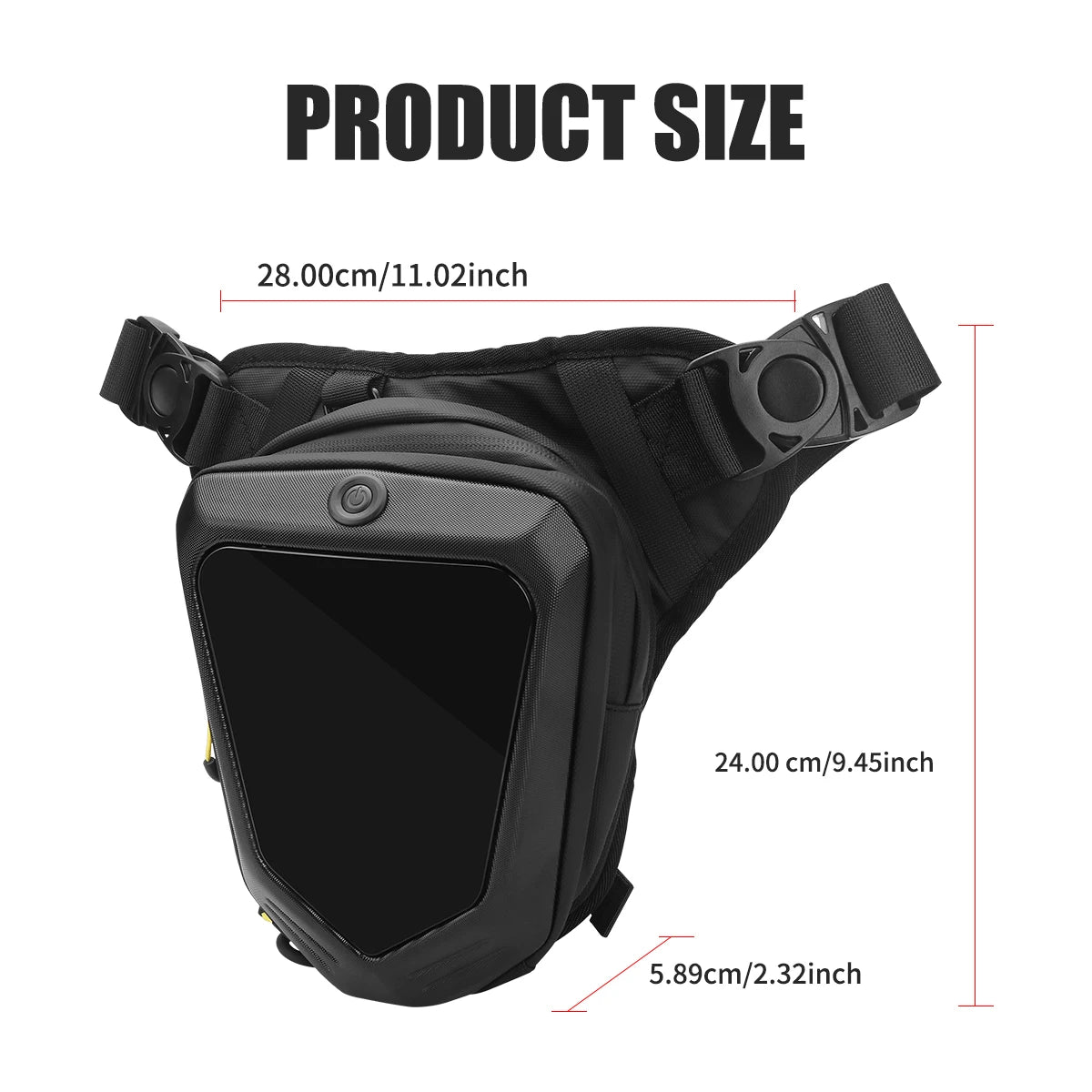 Smart LED Screen Riding Leg Bag Motorcycle Locomotive Multifunctional Waterproof Gaiters Crossbody Storage Travel Hiking Bag