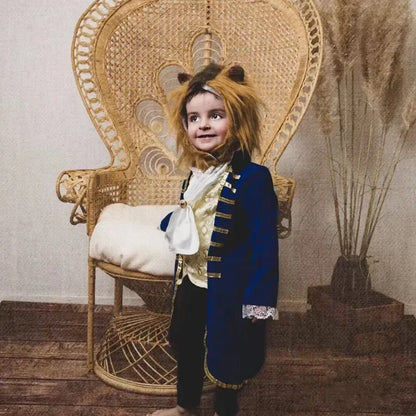 Boys Beauty Beast Role Play Jacket Costume Halloween Performance Dress Up Costume School Anime Wig Party Costume