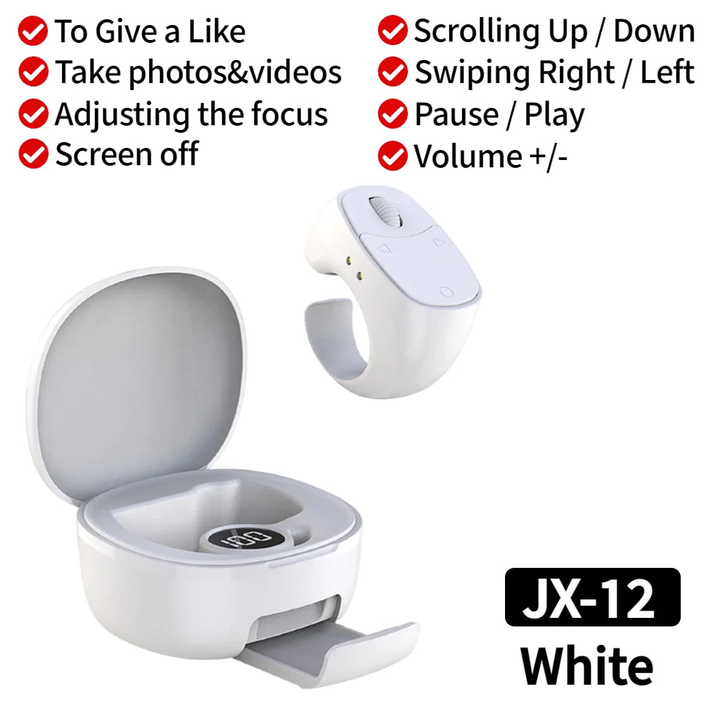 New Fingertip Remote Scrolling Ring Wireless Remote Control One Click Selfie Page Turning Roller Fingertip Controller for Phone