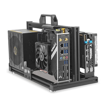 METALFISH ITX A4 Aluminum Open Frame Case, Vertical GPU, 240mm Cooler, Mini-ITX Compatible, DIY Gaming PC