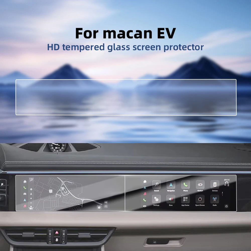 Car Integrated Screen Tempered Glass Protector HD Protective Film for Porsche Macan EV 2024-2025 Auto Interior Accessories