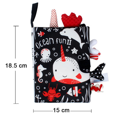 Soft Baby Books 3D Touch Feel High Contrast Cloth Book Sensory Early Learning Stroller Toys for Infant Toddler Gifts 0-12 Months