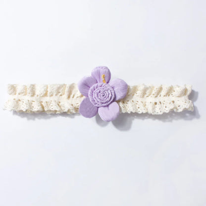 New Baby Hair Accessories Cute Flower Lace Elastic Headband for Infants Children's Fontanelle Protection