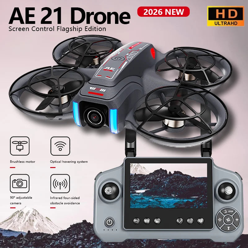 Mini Drone 8K HD-VR Dual-camera 180 ° ESC Optical Flow Obstacle Avoidance Motor Drone UAV Remote Control Quadcopter Universa Toy