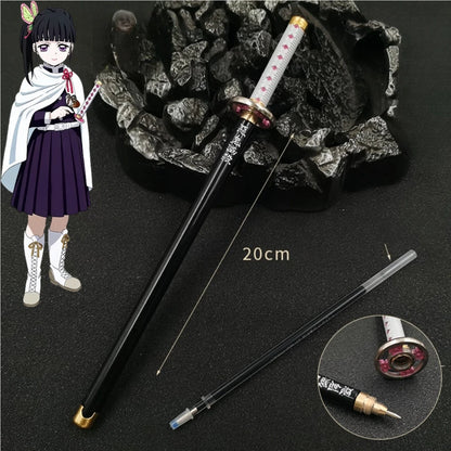 Anime Demon Slayer Nichirin Sword Katana Pen Kimetsu No Yaiba Giyu Refillable Gel Pen for Anime Fans Collection School Supplies