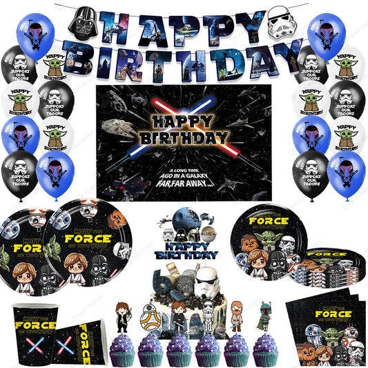 Star Wars Birthday Decorations Party Supplies Plates Cups Napkins Birthday Banner Balloons Popular Cartoon Themed Birthday Party