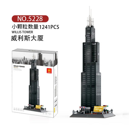 WANGE City Architecture Sydney Opera Santorini Building Blocks Chamartin Stadium Mosque Assembled Model Collection Toys For Gift