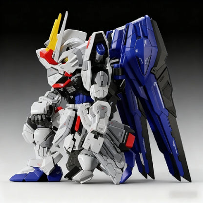 Mgsd Zgmf-X10a Q-Version Assembly Model Kit  Action Figures Plastic Toy Model Exquisite Desktop Decorations Collectiond Boy Gift