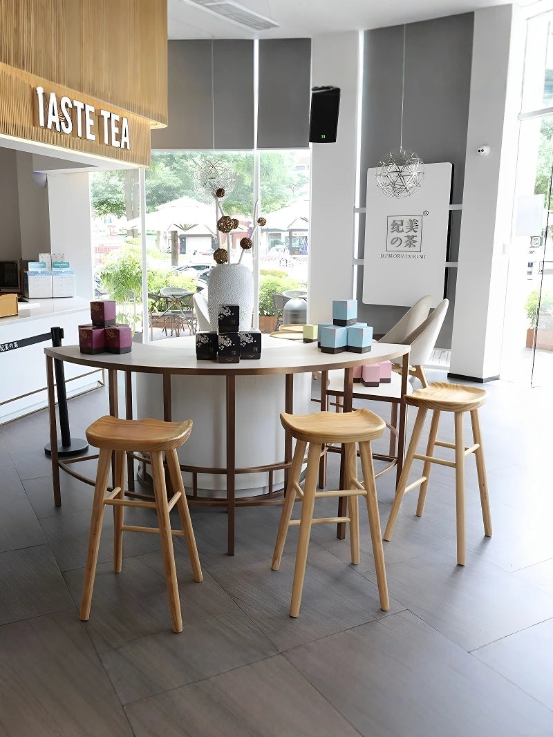 Nordic Bar Chair, Bar Stool, Solid Wood Home Chair, High Stool, Mobile Phone Store Stool, Modern Minimalist Bar Chair, Bar Stool
