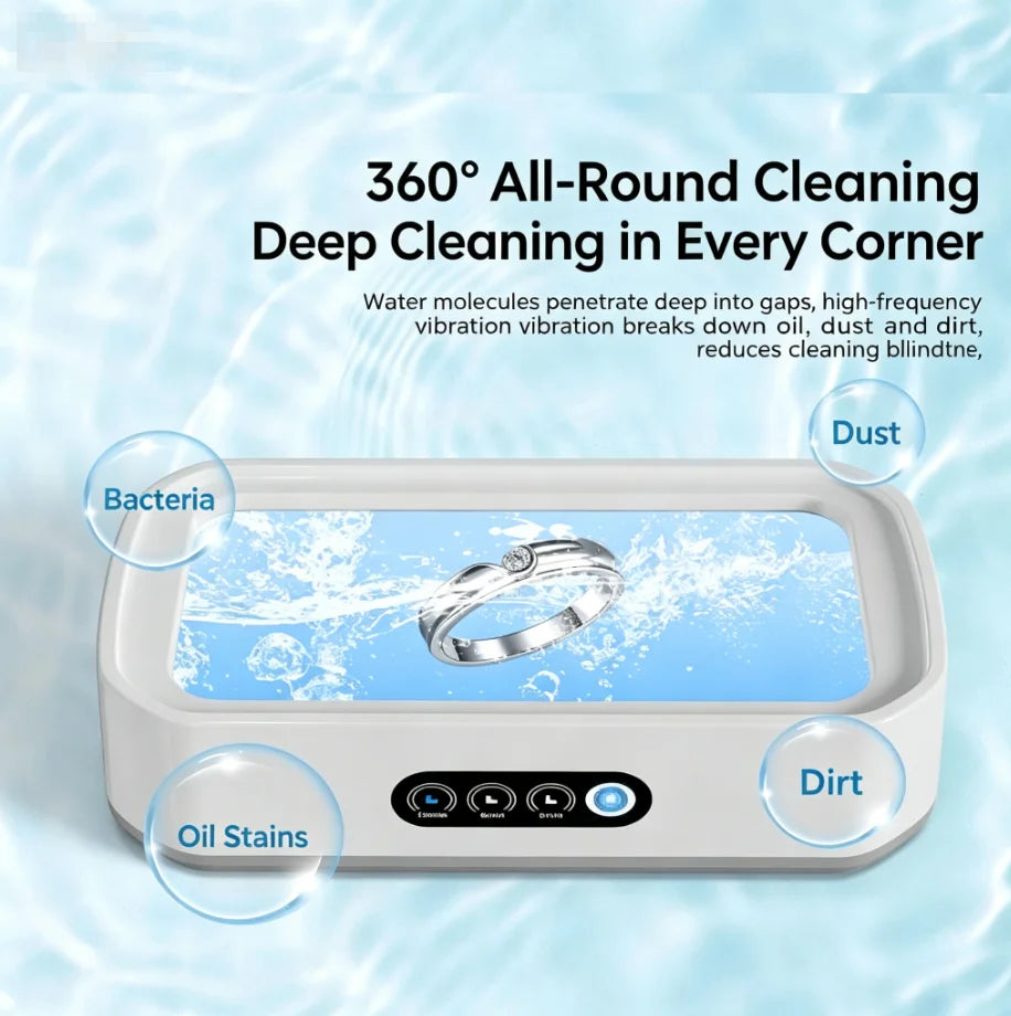 Ultrasonic Cleaner Machine Eyeglass 650ml Mini High-frequency Vibration Cleaning For Glasses Jewelry Denture Pacifier
