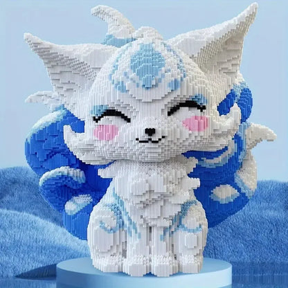Blue Nine-Tailed Fox Building Block Set - 7125 Pieces | Very Suitable for Adults and Youth. | Ideal Gifts for Christmas, Halloween.