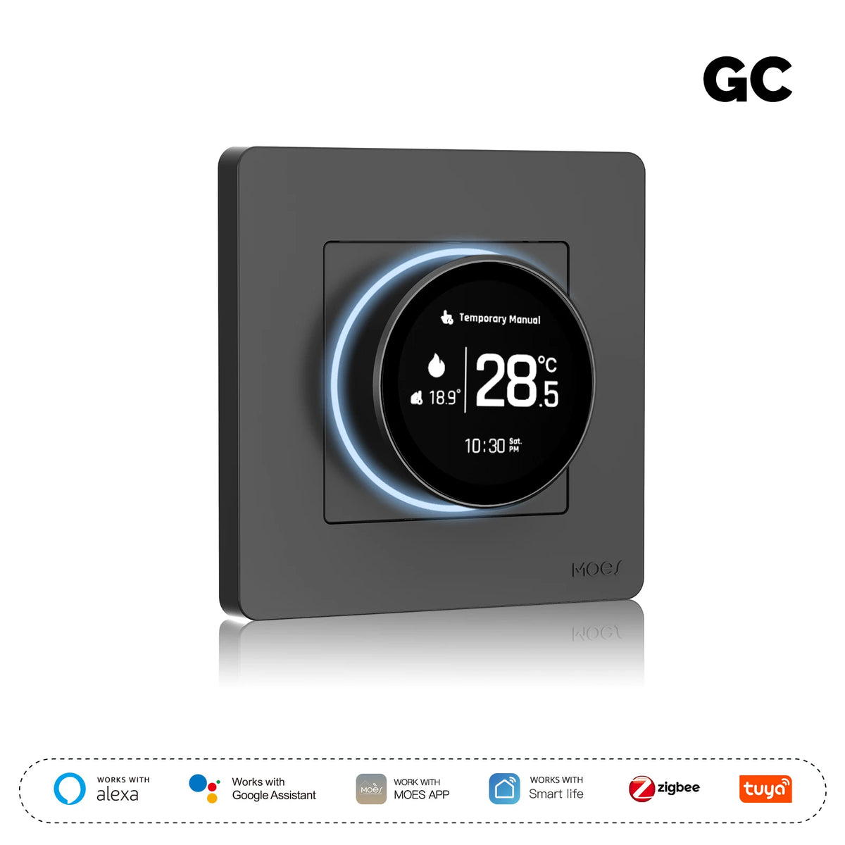 MOES Tuya ZigBee Smart Knob Thermostat Star Ring Series Temperature Controller Water Boiler Electric Heating With Alexa Google