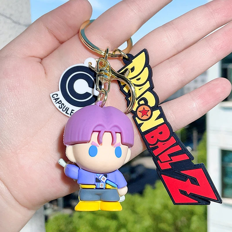 Anime Dragon Ball Keychain Ewelry Son Goku Vegeta Piccolo Action Figures Cute Keyring Bag Pendant Car Ornament Accessories Gifts