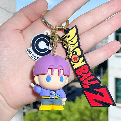 Anime Dragon Ball Keychain Ewelry Son Goku Vegeta Piccolo Action Figures Cute Keyring Bag Pendant Car Ornament Accessories Gifts