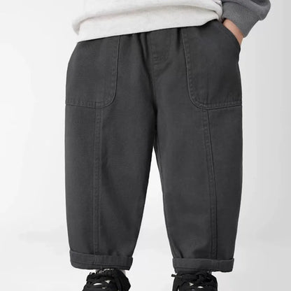 Boys Pants 1-6 Years Straight Trousers Spring Autumn Casual Solid Color Children Clothing Toddler Boys Daily Wear Kids Bottoms