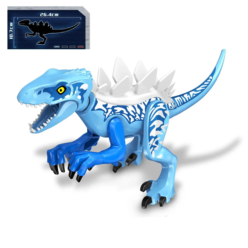 Jurassic Dinosaurs Spinosaurus Large Brick Toy Joints Open Mouth 7 Color Designs, Collectible Decor DIY Puzzle Assembly Gift