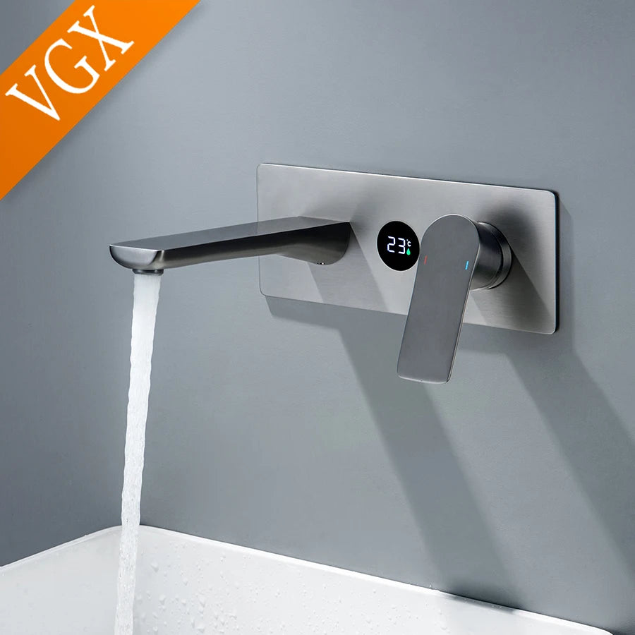 VGX Concealed Basin Faucets Embedded Cartridge Basin Mixer Bathroom Faucet Gourmet Washbasin Tapware Hot Cold Water Tap Brass