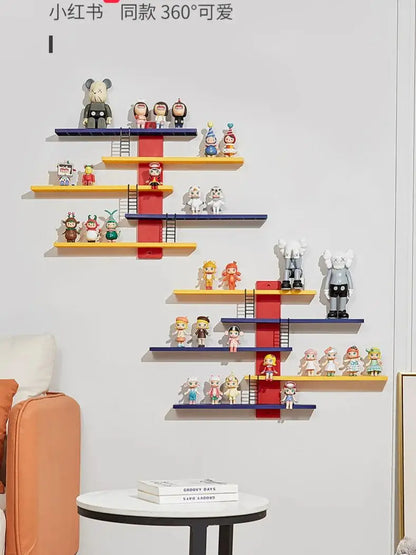 DIY Wall-Mounted Blind Box Storage Box, Pop Mart Figurine Display Rack, No-Drill Required Bedroom Toy Organizer